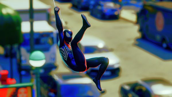 Spider-Man swinging through New York City, 2023, Marvel’s Spider-Man 2, 25 October 2023