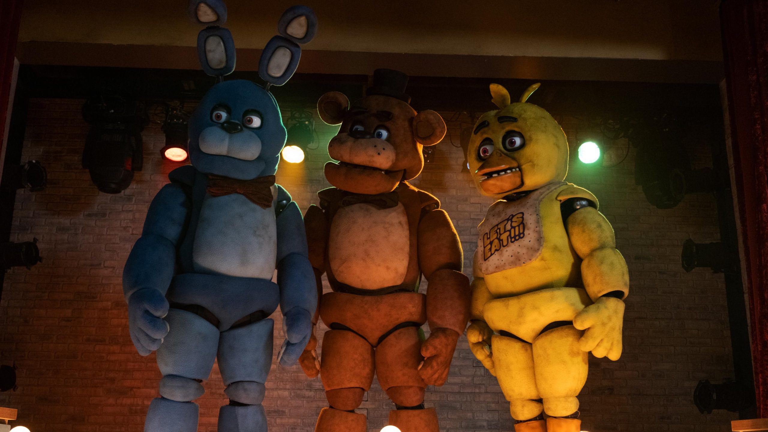Bonnie, Freddy and Chica standing on a stage, 2023, IMDb website, 10 November 2023, 
